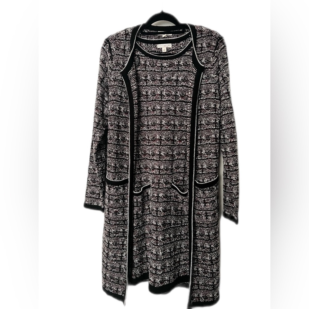 Sweater dress and cardigan